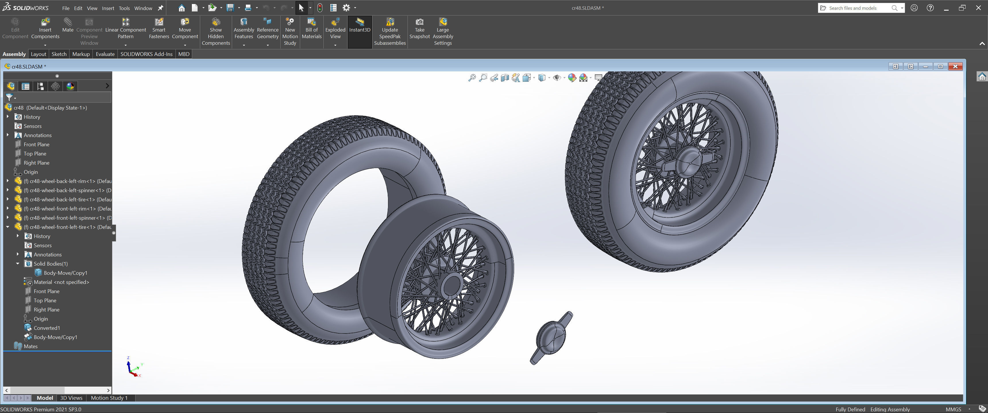 Dunlop CR48 tyres - Borrani wheels 3D print model_2