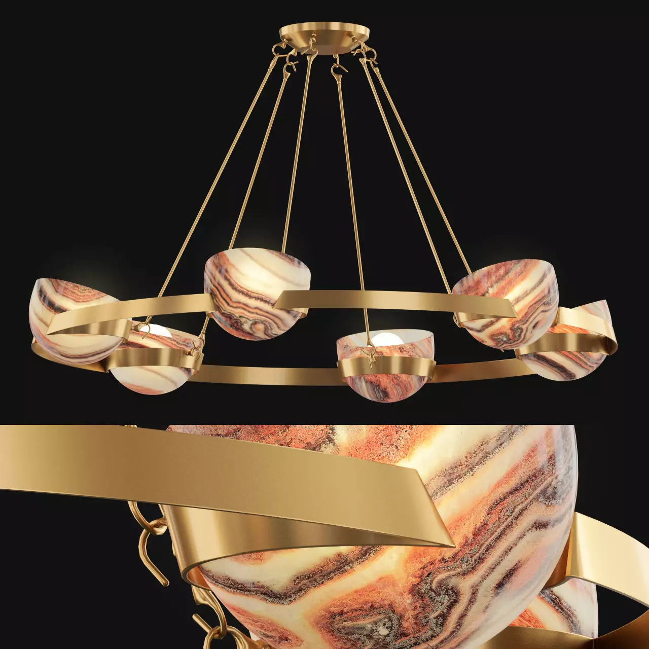 Simone Onyx Chandelier 3D model