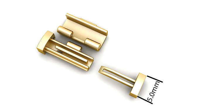 5 mm Plain Gold Lock Box for Jewelry 3D print model