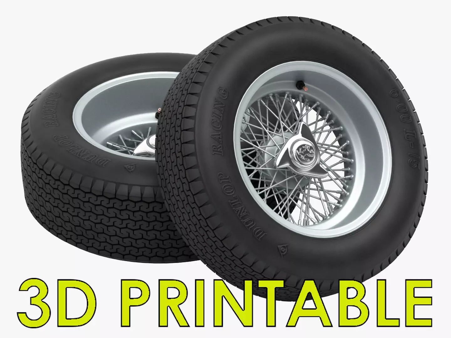 Dunlop CR65 tyres - Borrani wheels 3D print model_0