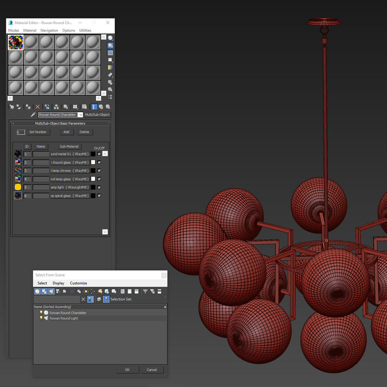 Rowan Round Chandelier 3D model_4