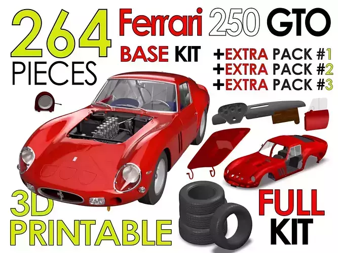 Ferrari 250 GTO - Full Car Kit Bundle Pack 3D Model Collection