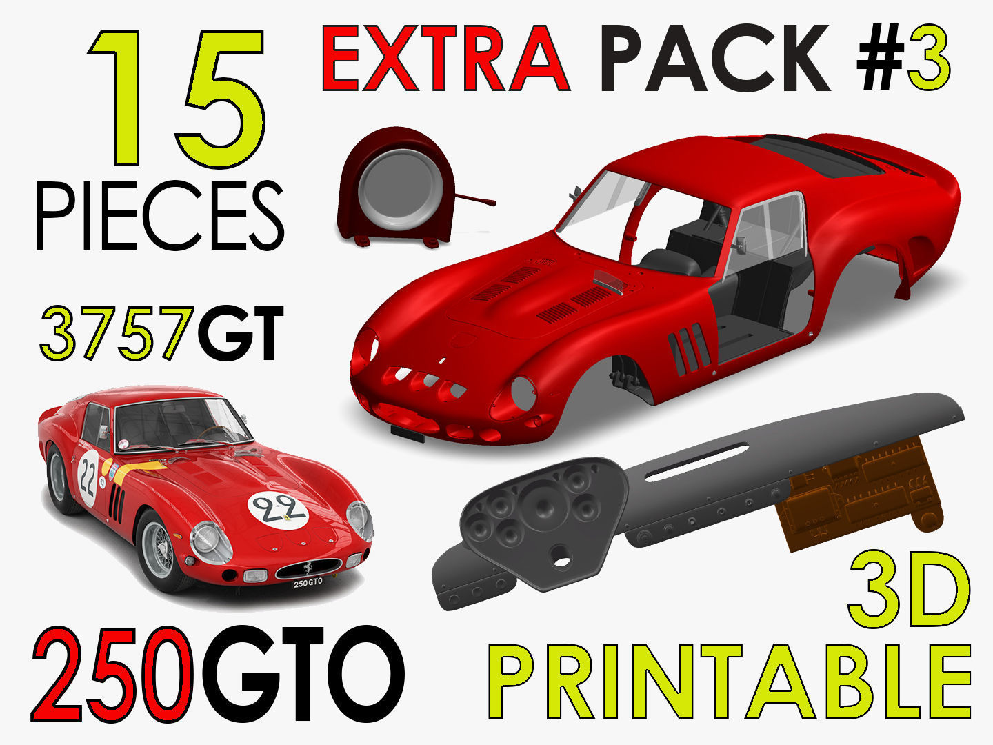 Ferrari 250 GTO - Full Car Kit Bundle Pack 3D Model Collection_46