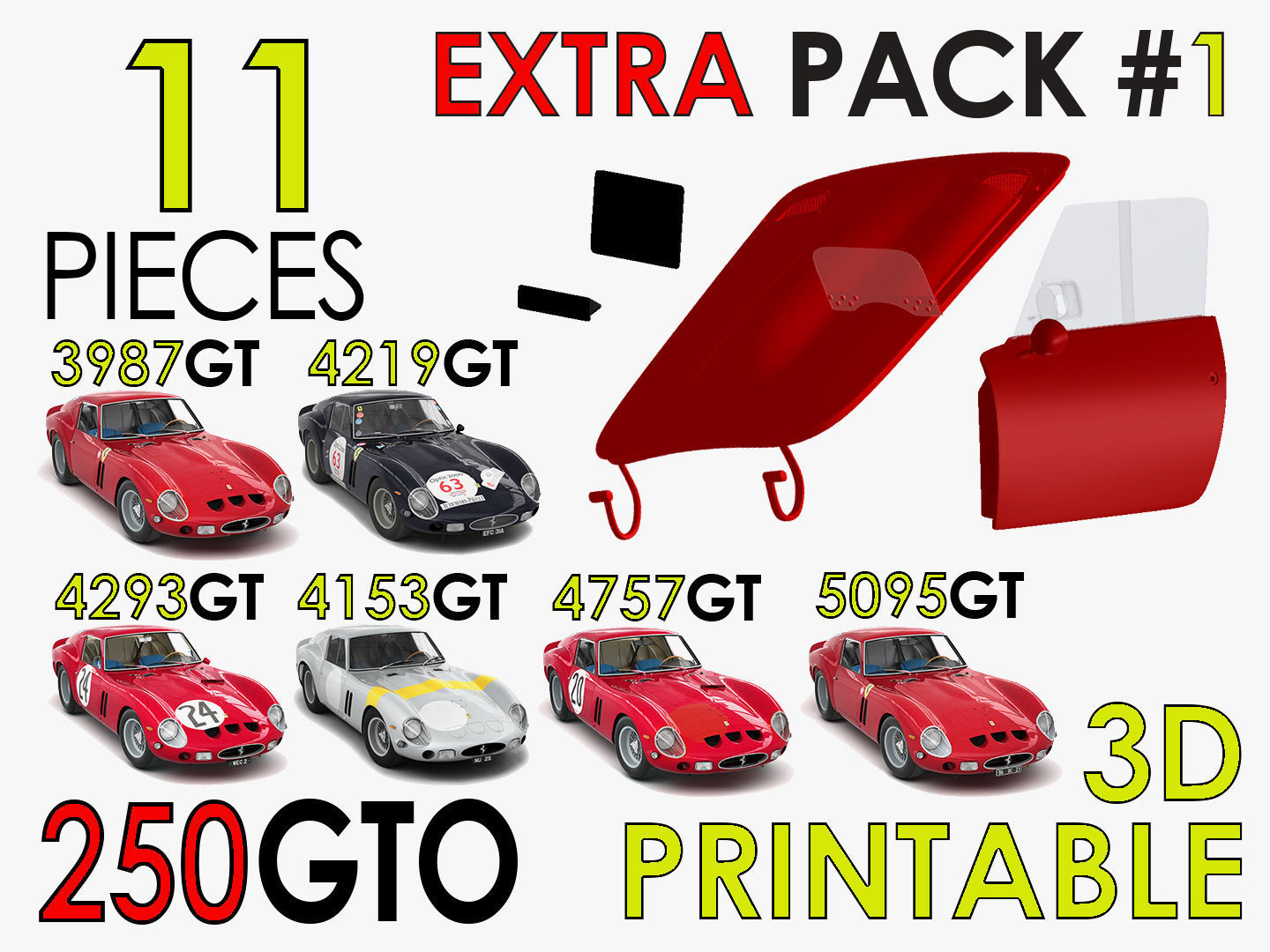 Ferrari 250 GTO - Full Car Kit Bundle Pack 3D Model Collection_44