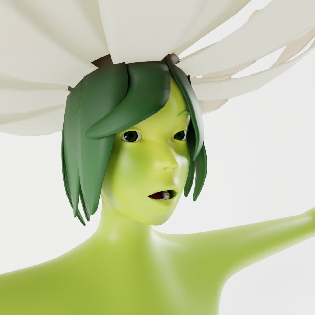 Flower Girl 3D model_5