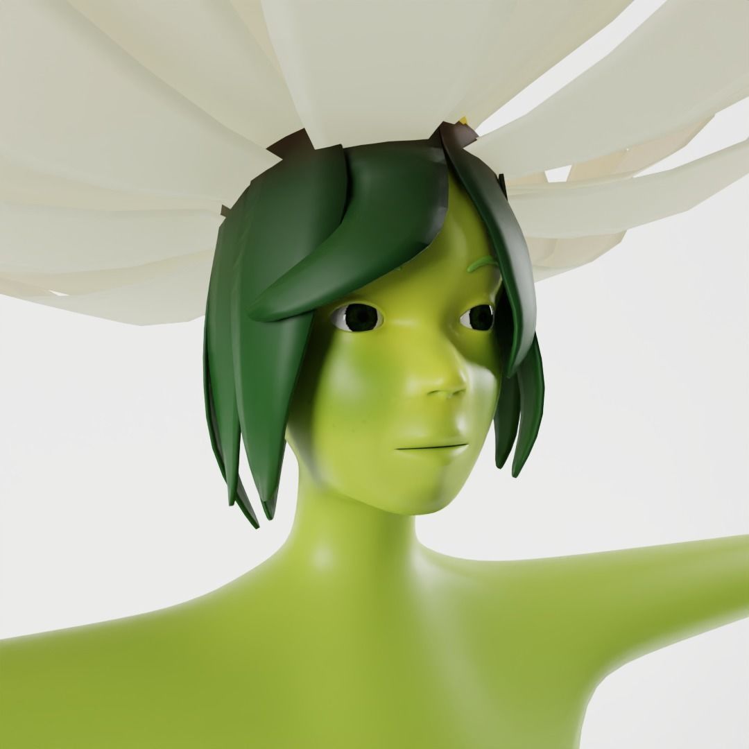 Flower Girl 3D model_4