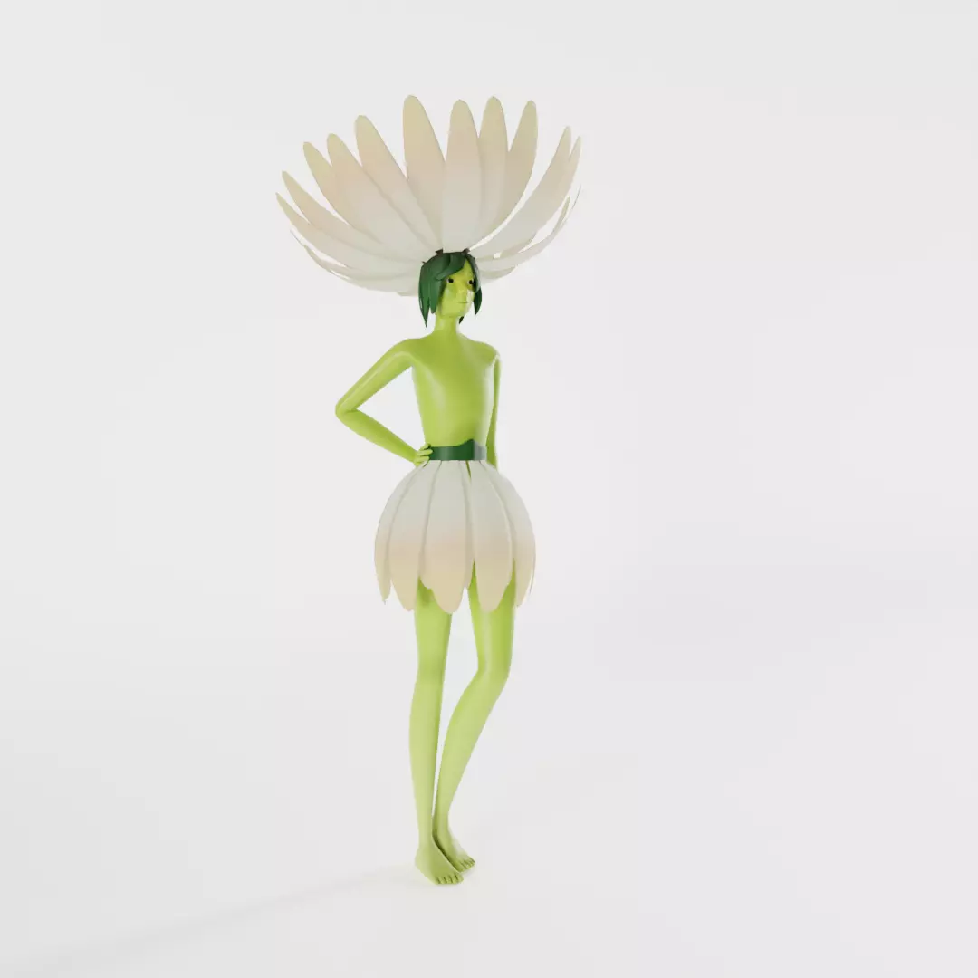 Flower Girl 3D model_0