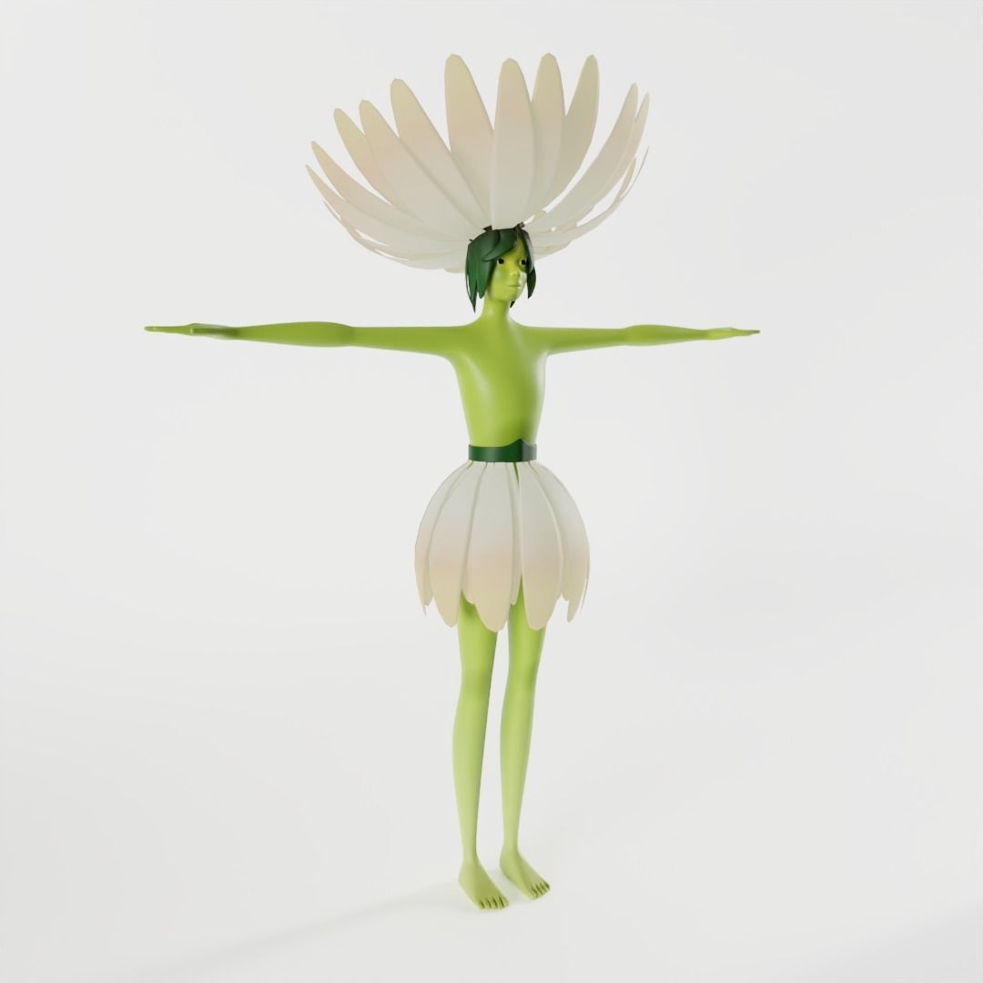 Flower Girl 3D model_2