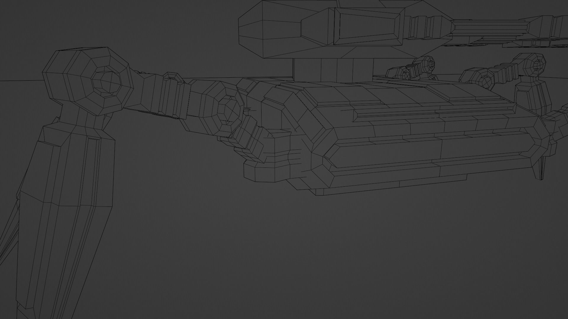 Spider Tank Low-poly 3D model_5