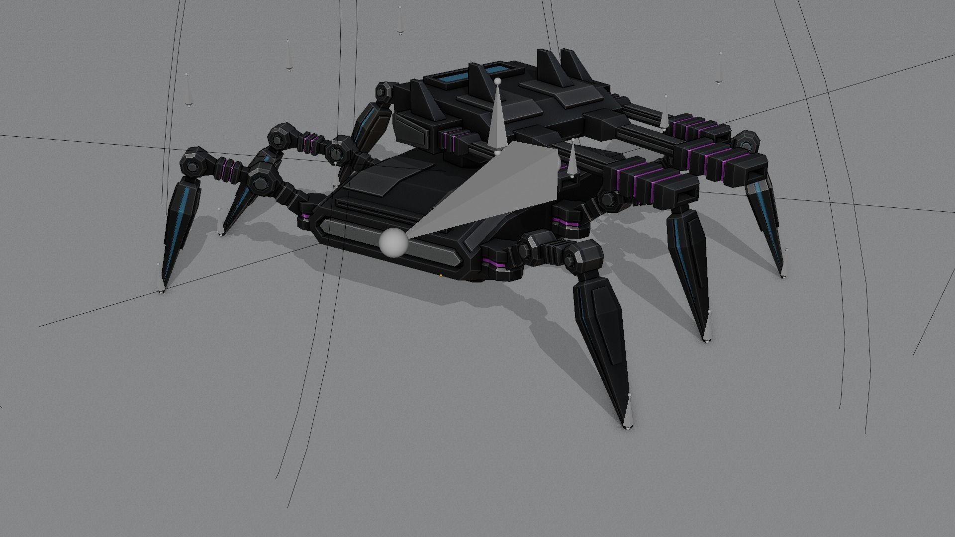 Spider Tank Low-poly 3D model_3