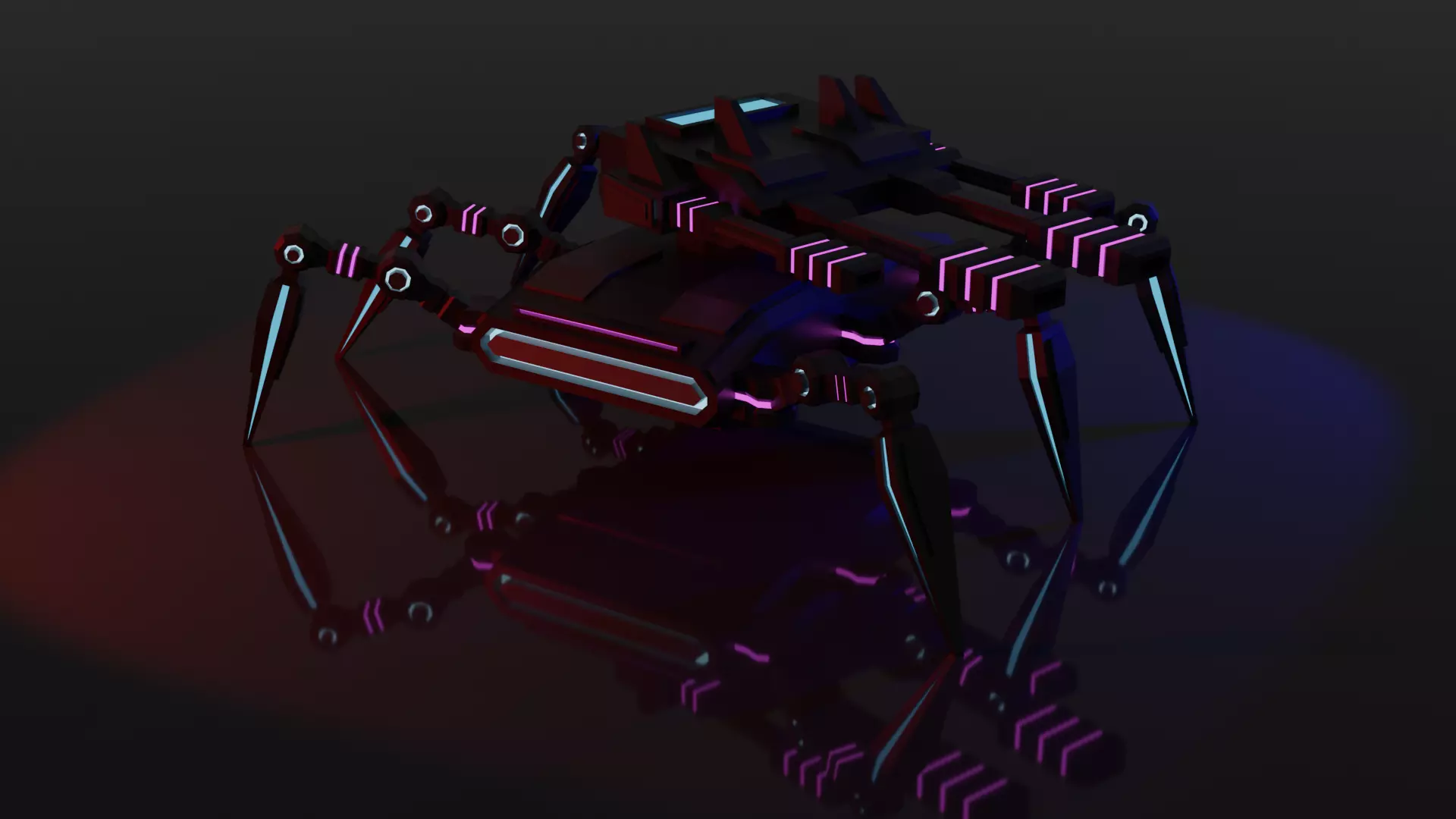 Spider Tank Low-poly 3D model_0