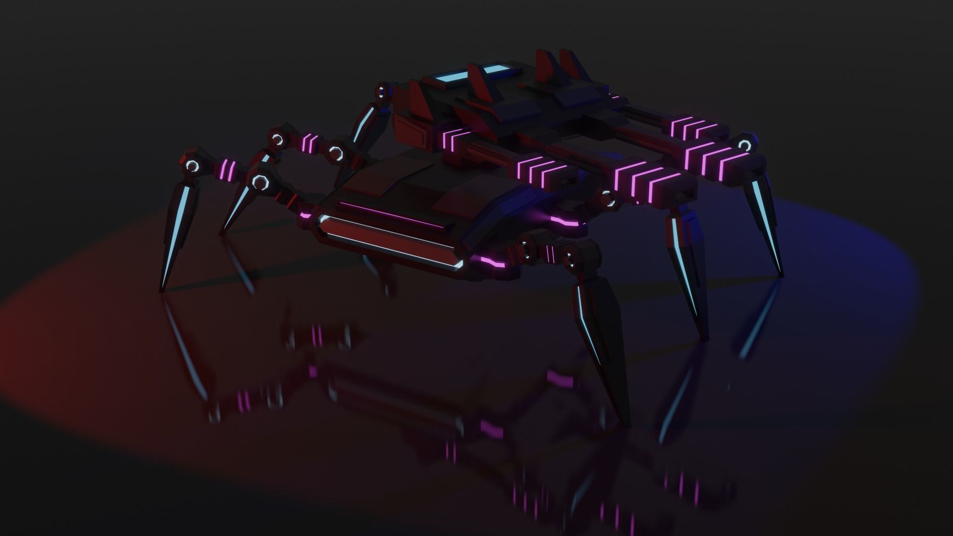 Spider Tank Low-poly 3D model_2