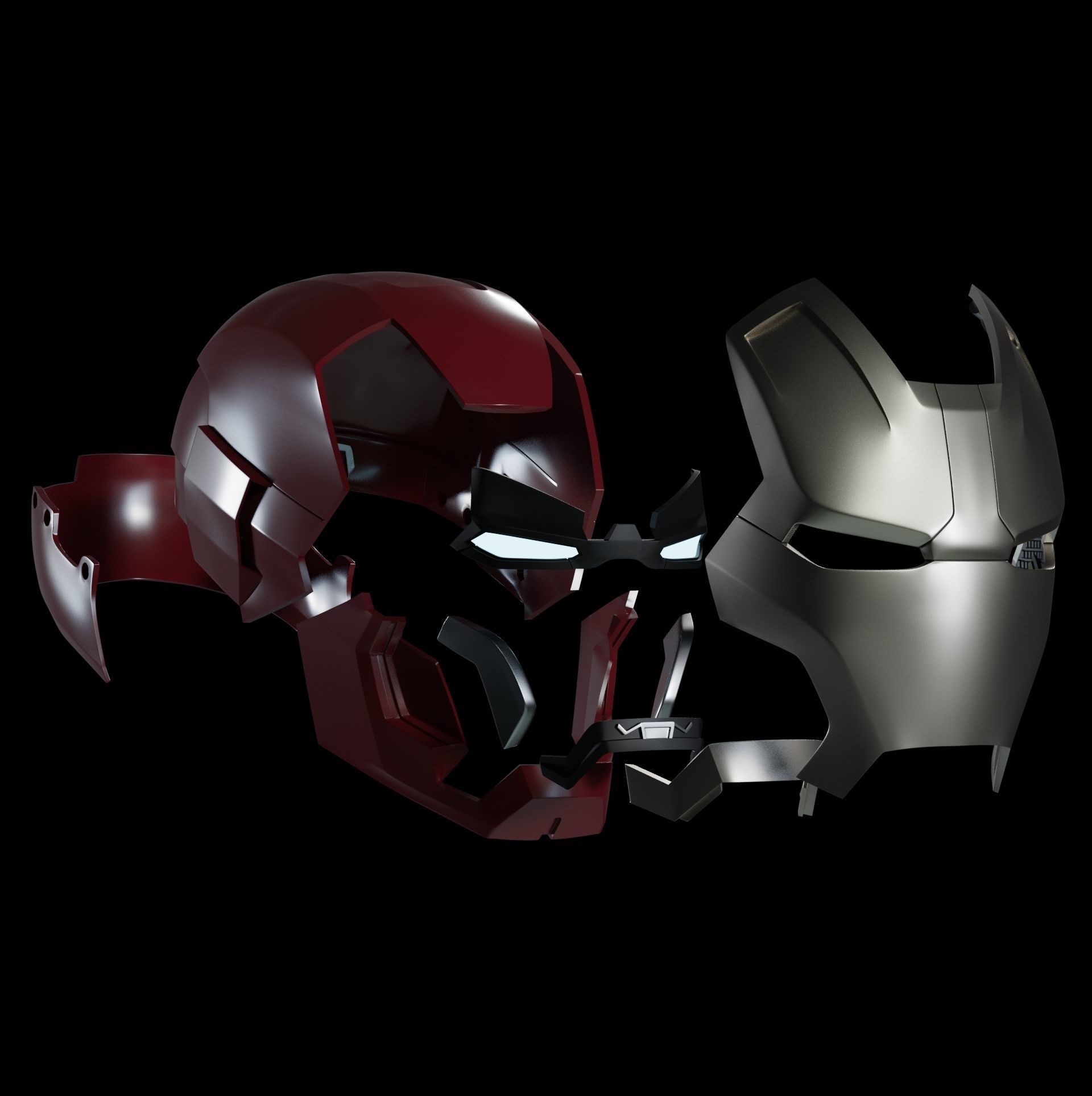 Iron Man Mk 42 Mk 43 Mark 42 Mark 43 Plain 3D Printable Helmet 3D print model_7