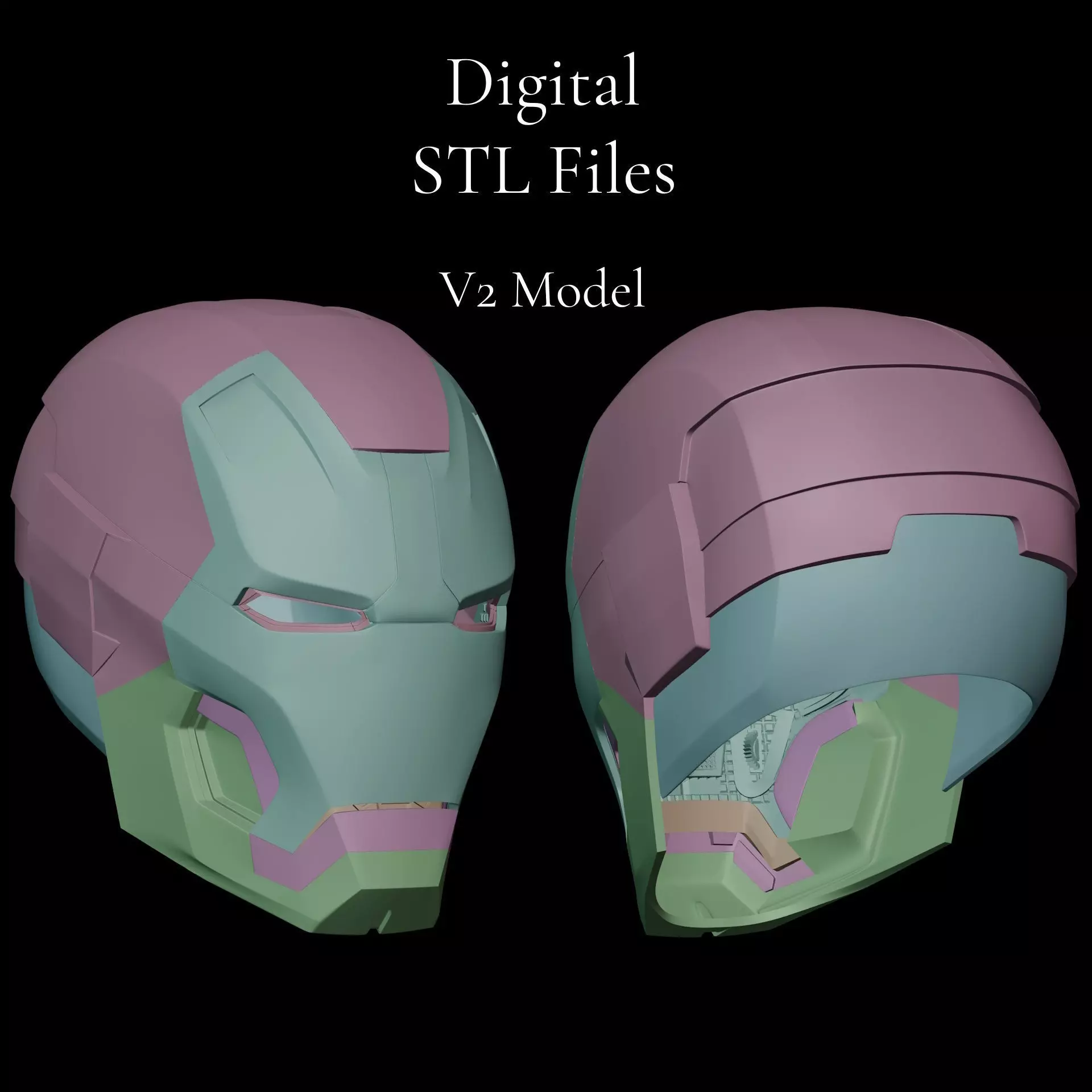 Iron Man Mk 42 Mk 43 Mark 42 Mark 43 Plain 3D Printable Helmet 3D print model_0