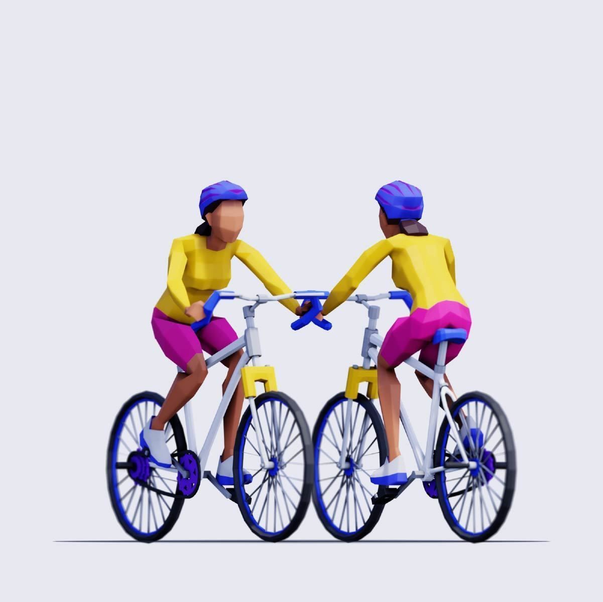 Exercising People - Animated and Rigged Low-poly 3D model_3