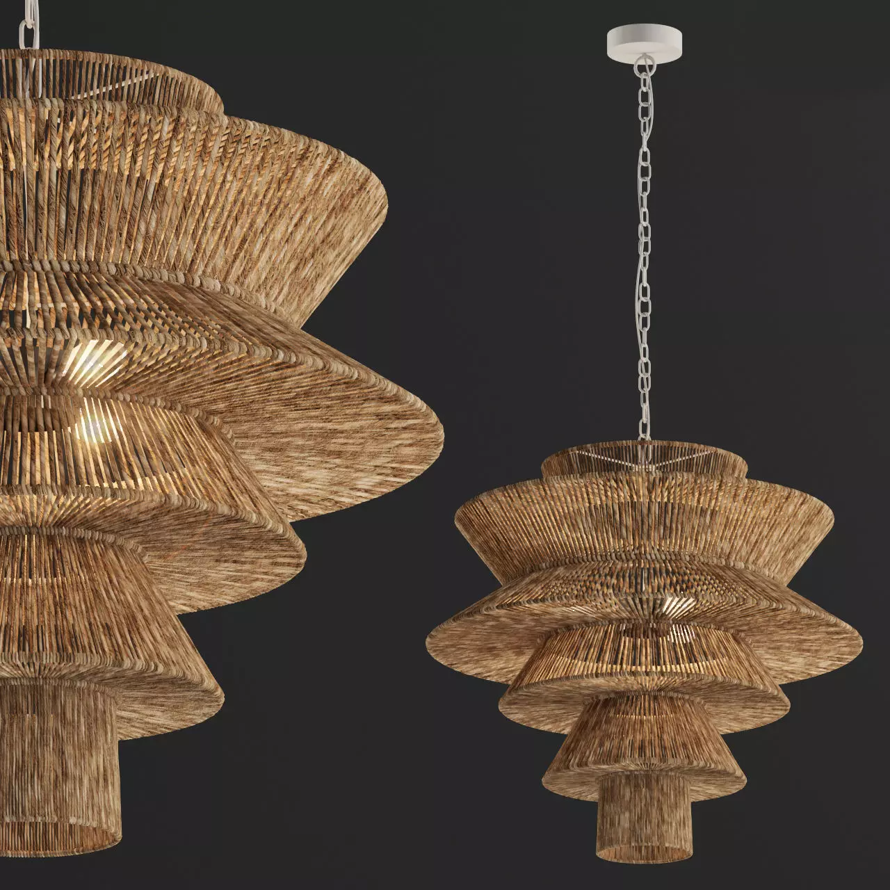 Newport Natural Chandelier 3D model_0