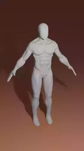 high poly male human body