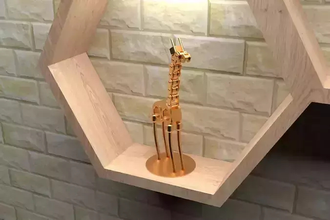 Interior gold giraffe on shelf