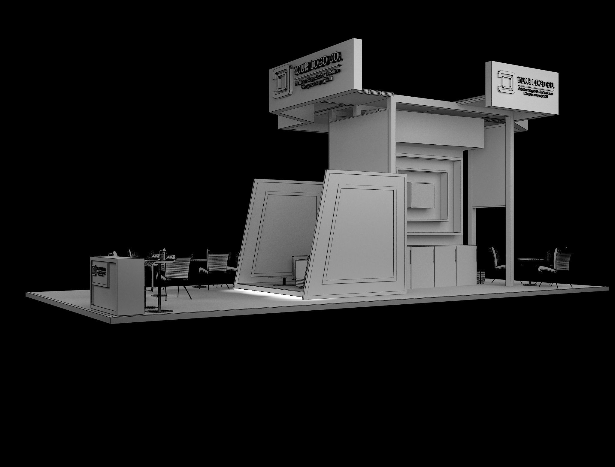 Booth Exhibition Stand a627 3D model_1