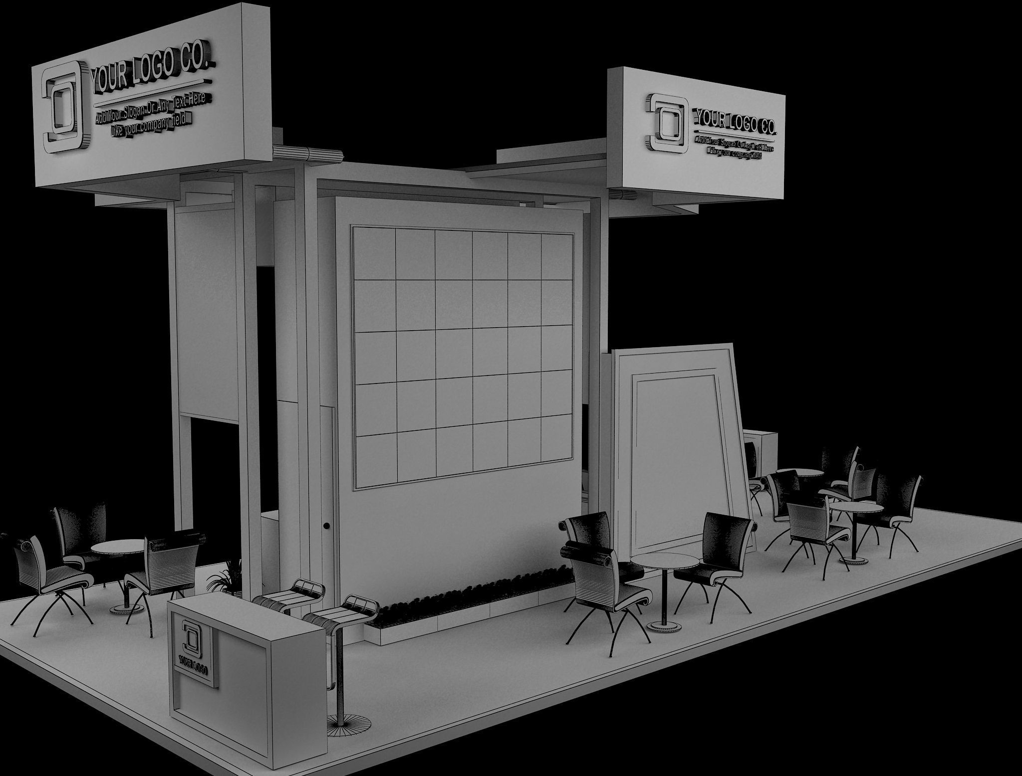 Booth Exhibition Stand a627 3D model_9