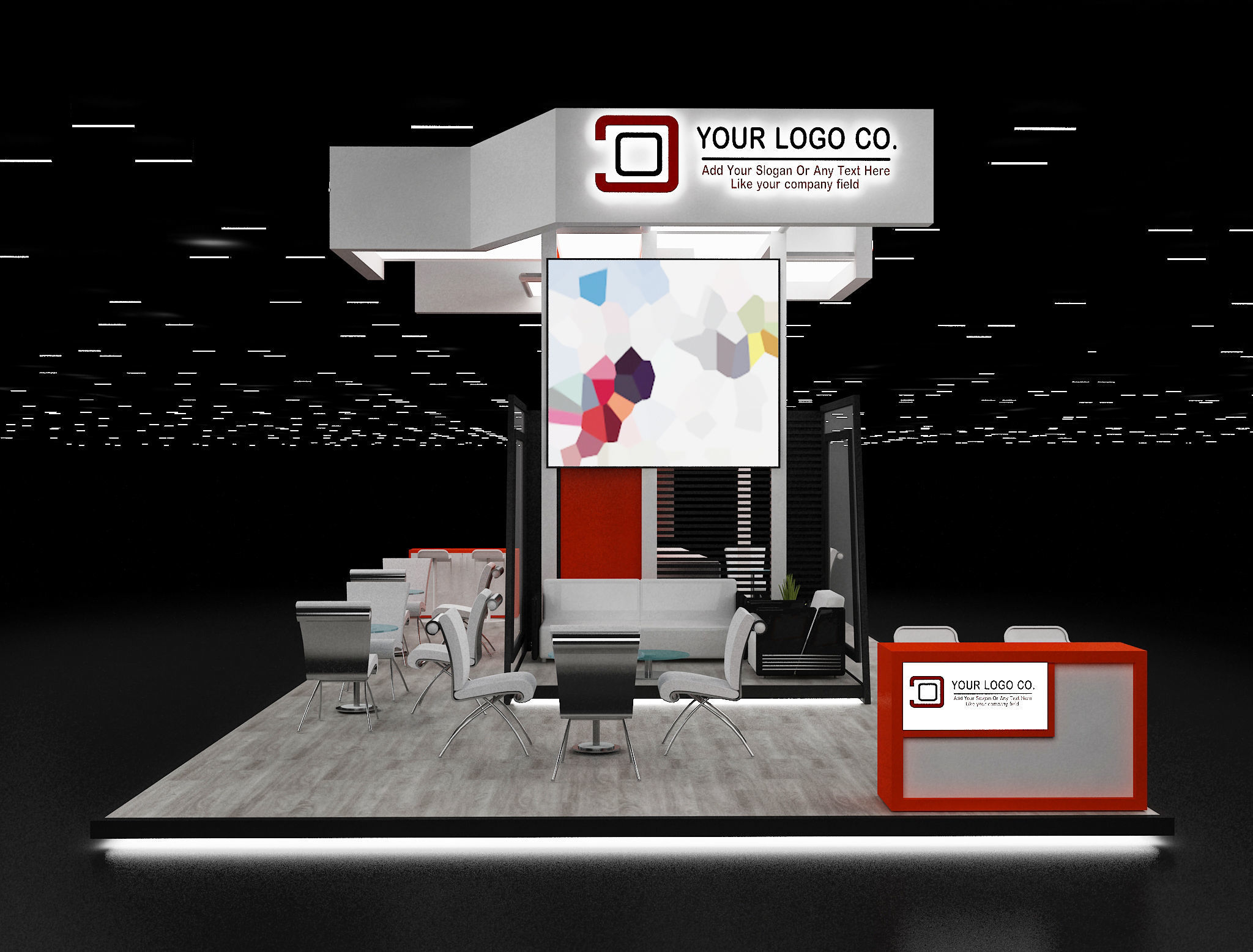 Booth Exhibition Stand a627 3D model_10