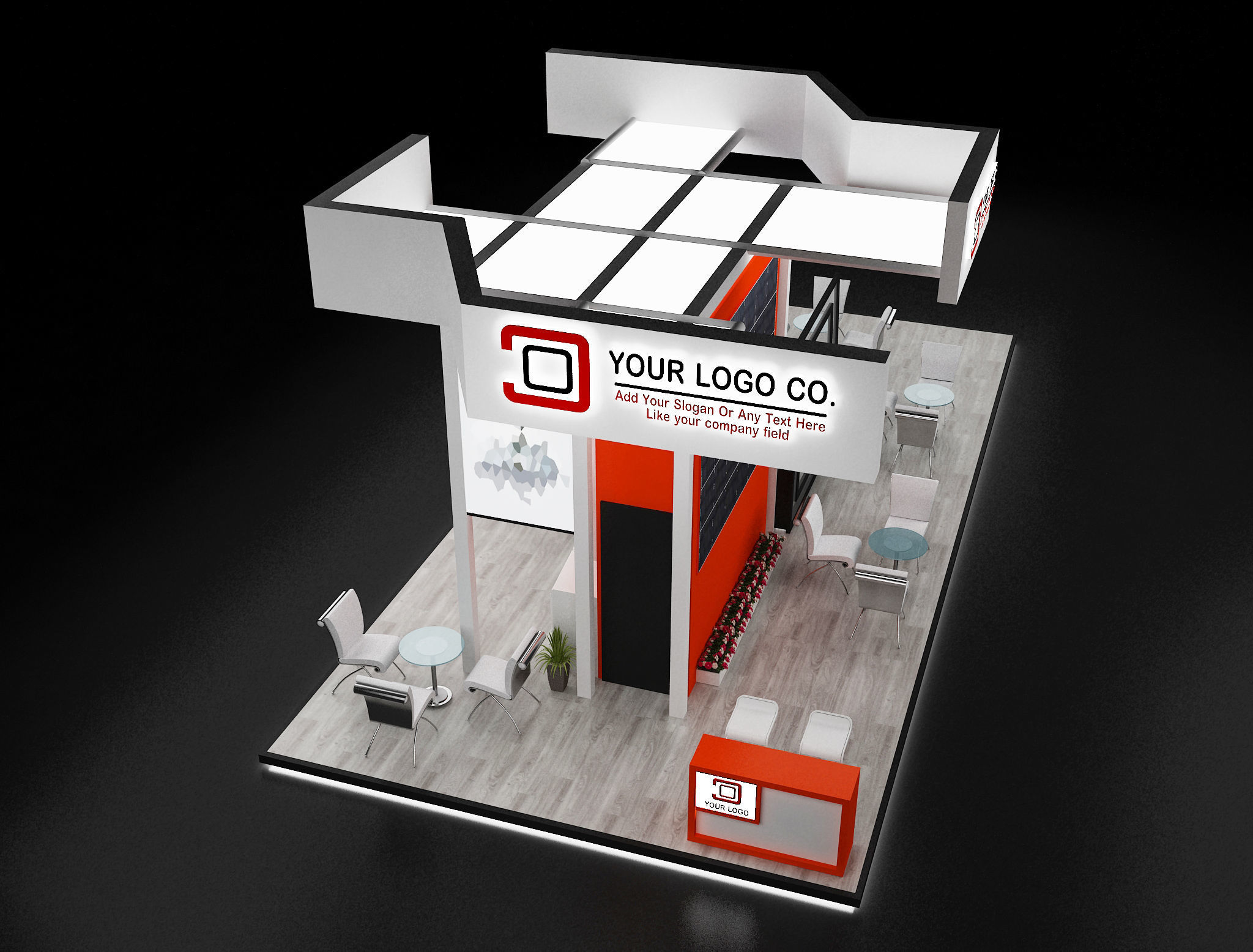 Booth Exhibition Stand a627 3D model_4