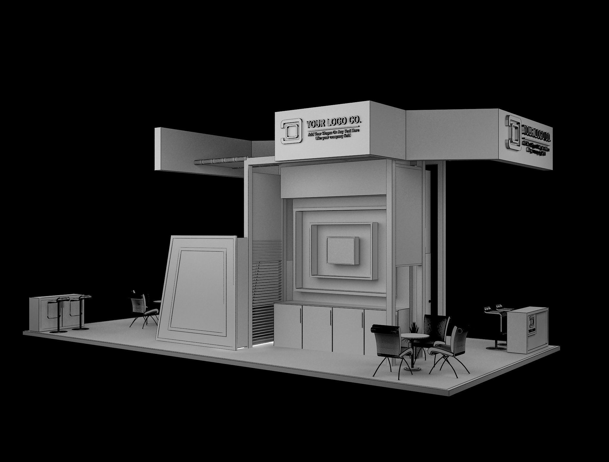Booth Exhibition Stand a627 3D model_19