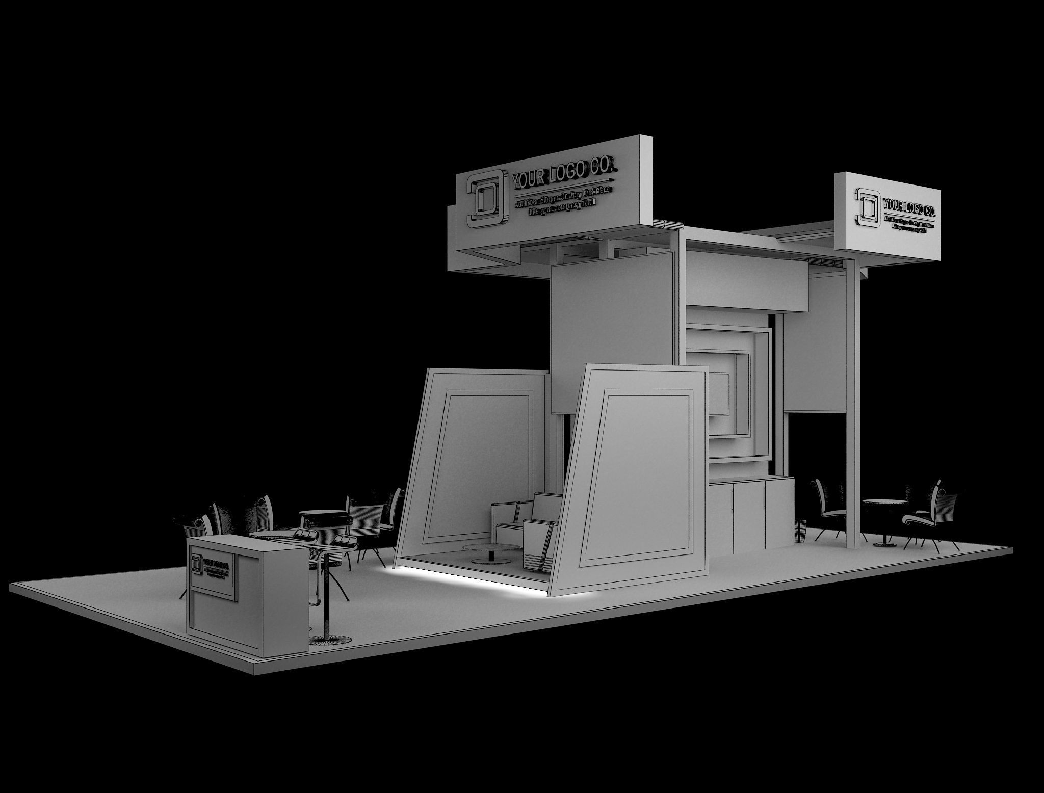 Booth Exhibition Stand a627 3D model_13