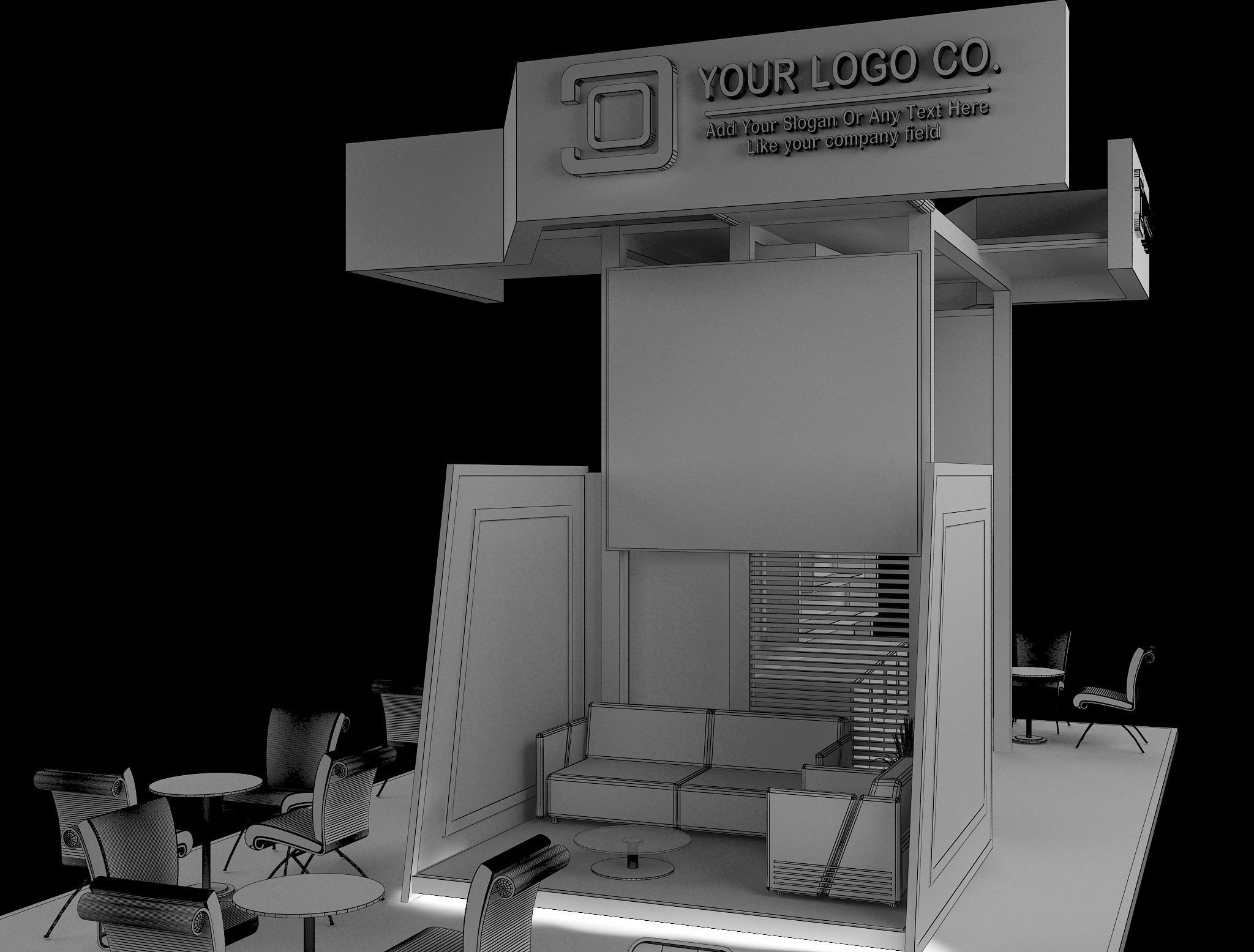 Booth Exhibition Stand a627 3D model_3