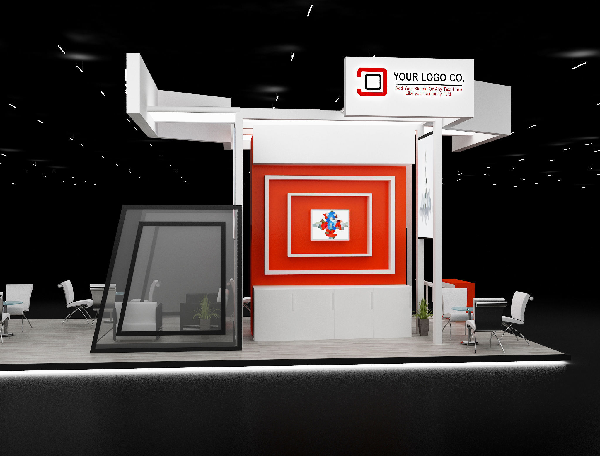 Booth Exhibition Stand a627 3D model_16