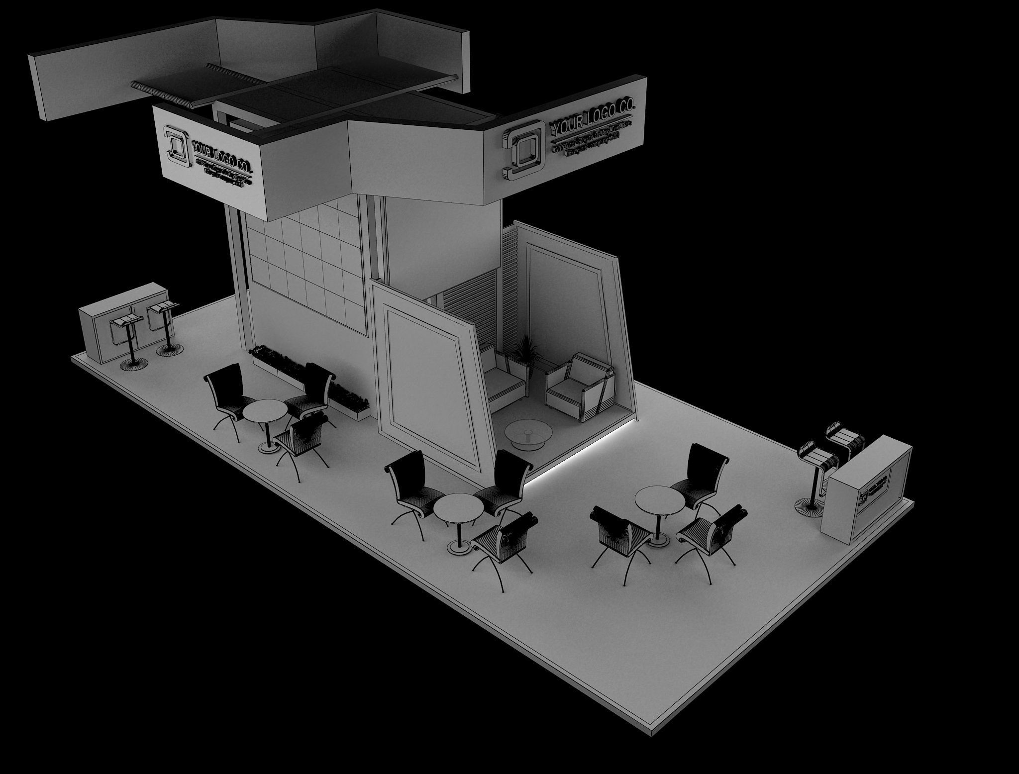 Booth Exhibition Stand a627 3D model_7