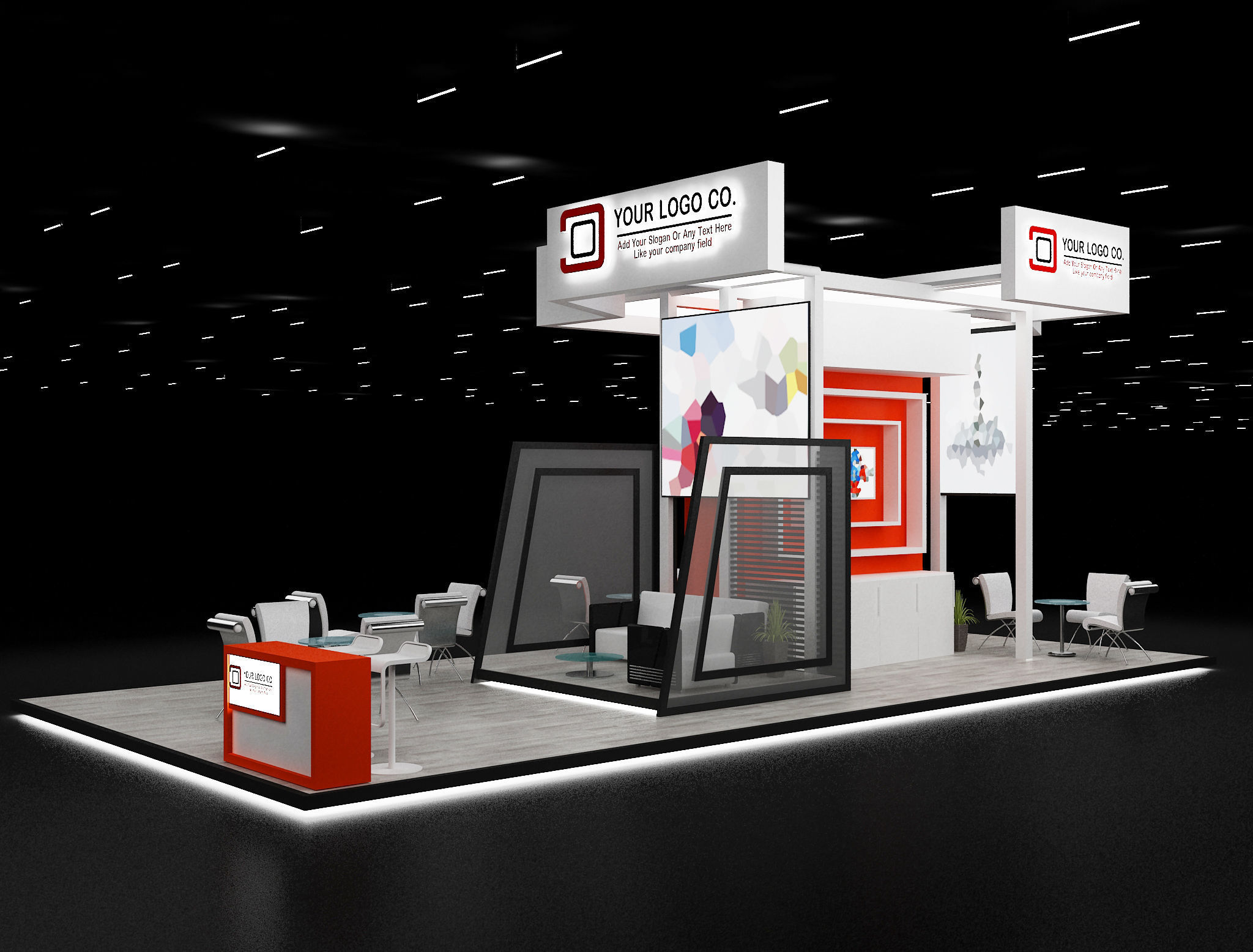 Booth Exhibition Stand a627 3D model_12