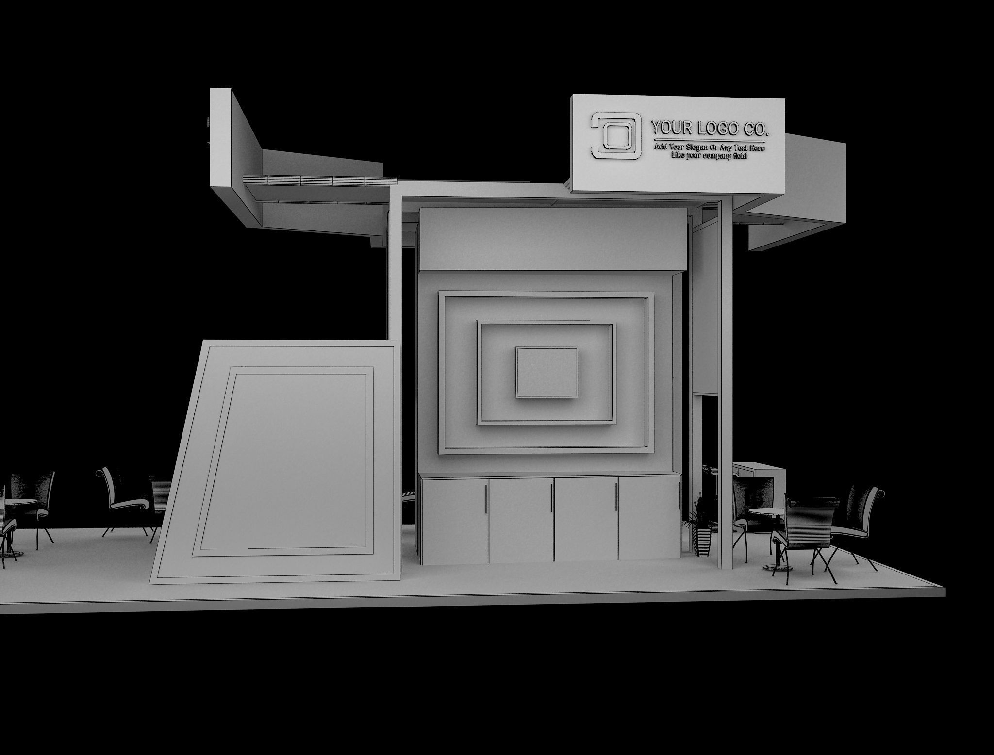 Booth Exhibition Stand a627 3D model_17