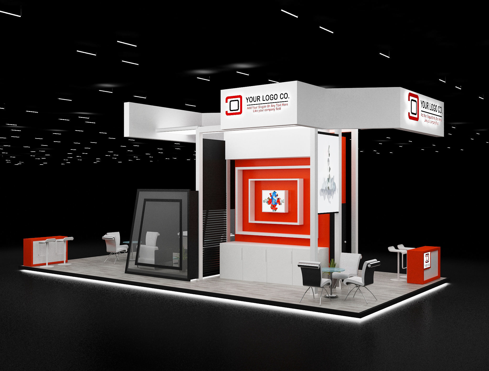 Booth Exhibition Stand a627 3D model_18