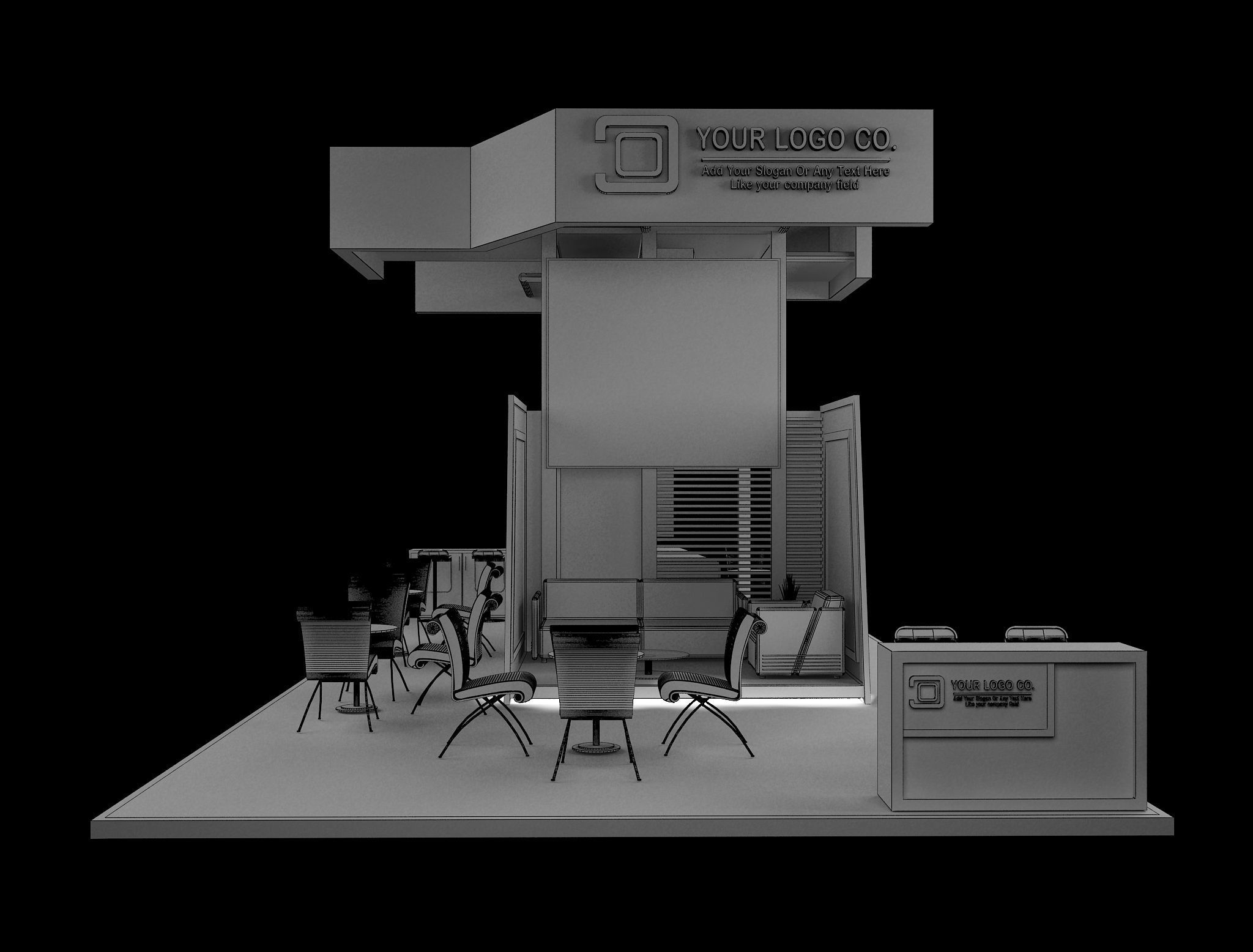 Booth Exhibition Stand a627 3D model_11