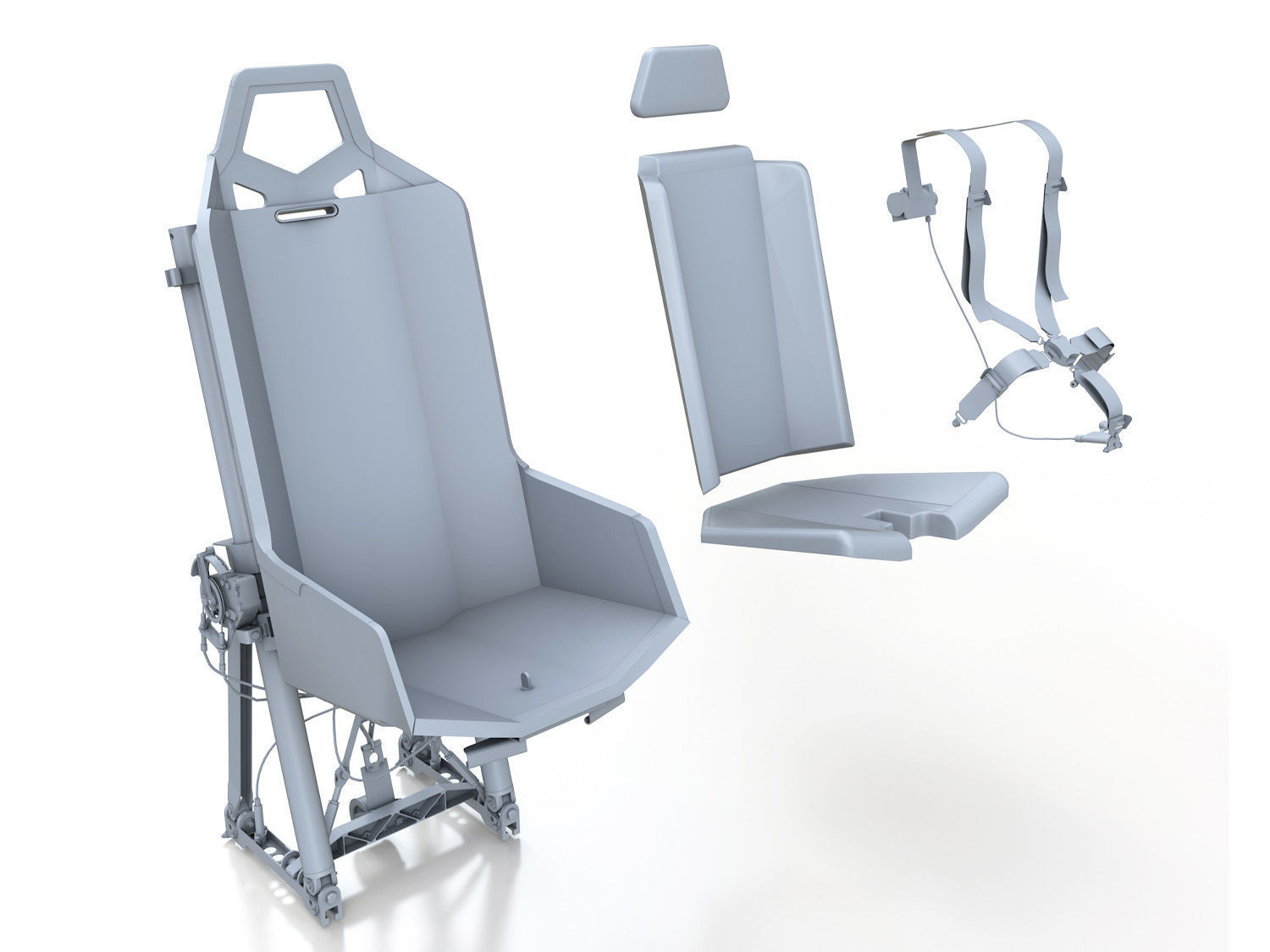Helicopter Pilot Seat 3D model CGTrader