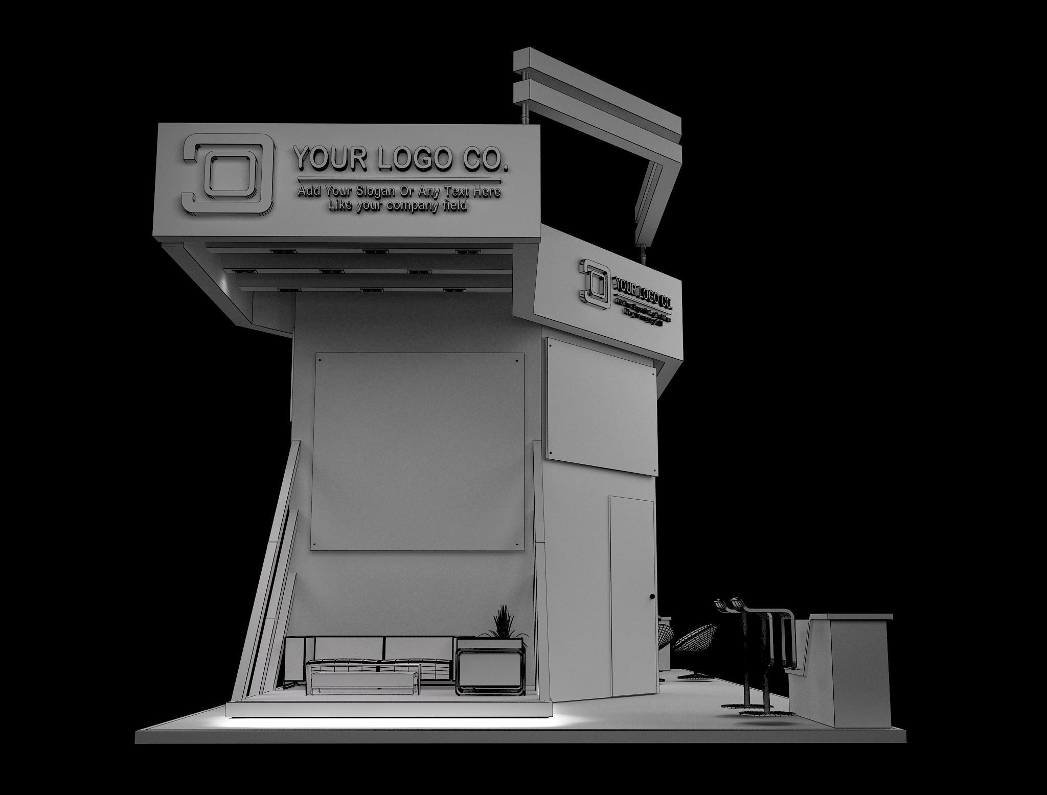 Booth Exhibition Stand a628 3D model_13
