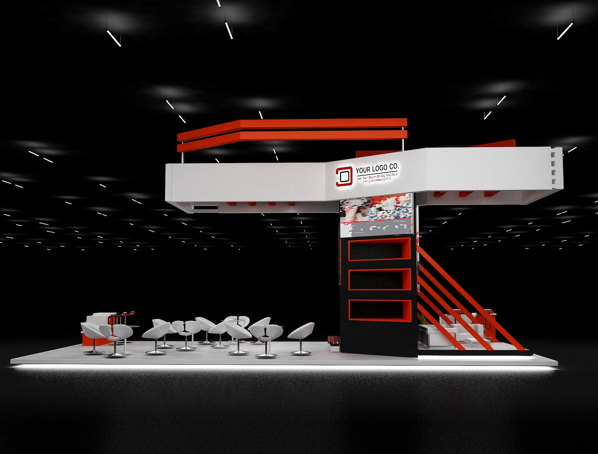 Booth Exhibition Stand a628 3D model_4