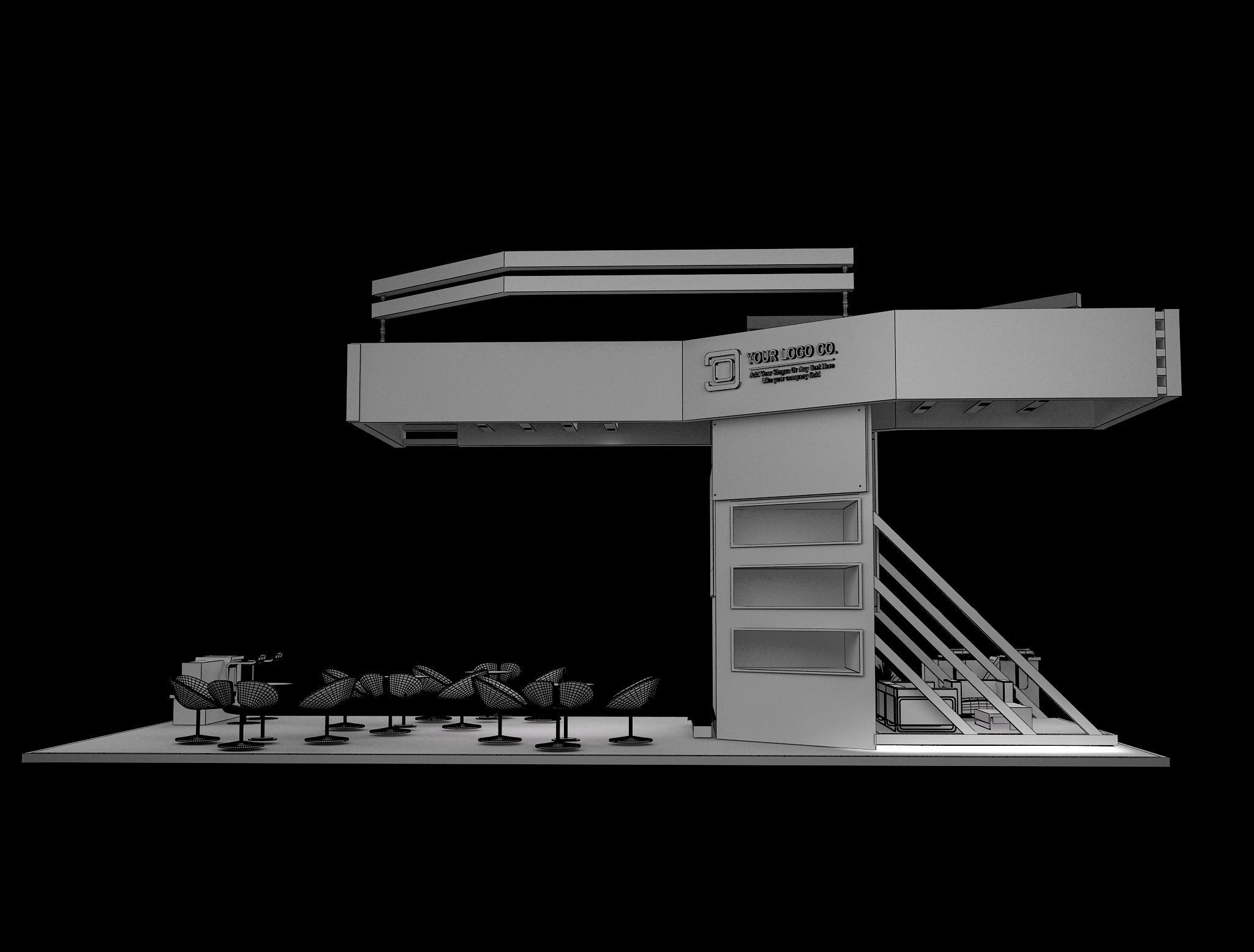 Booth Exhibition Stand a628 3D model_5