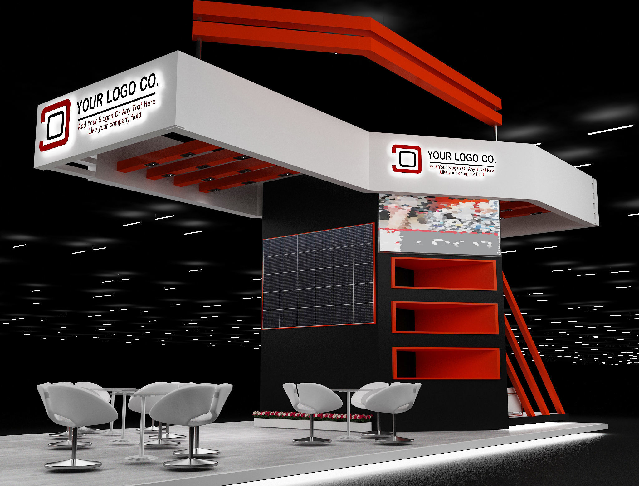 Booth Exhibition Stand a628 3D model_14