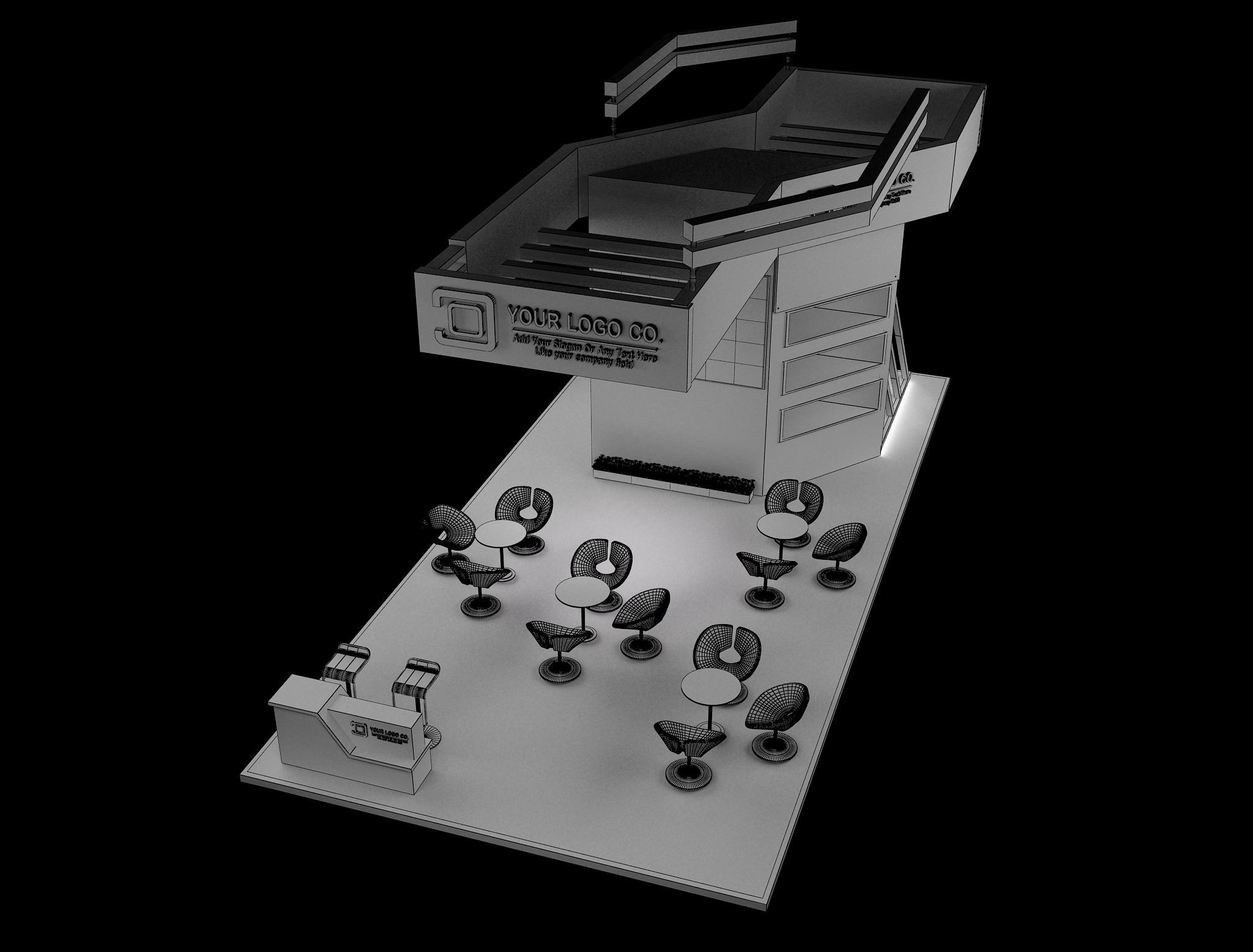 Booth Exhibition Stand a628 3D model_1
