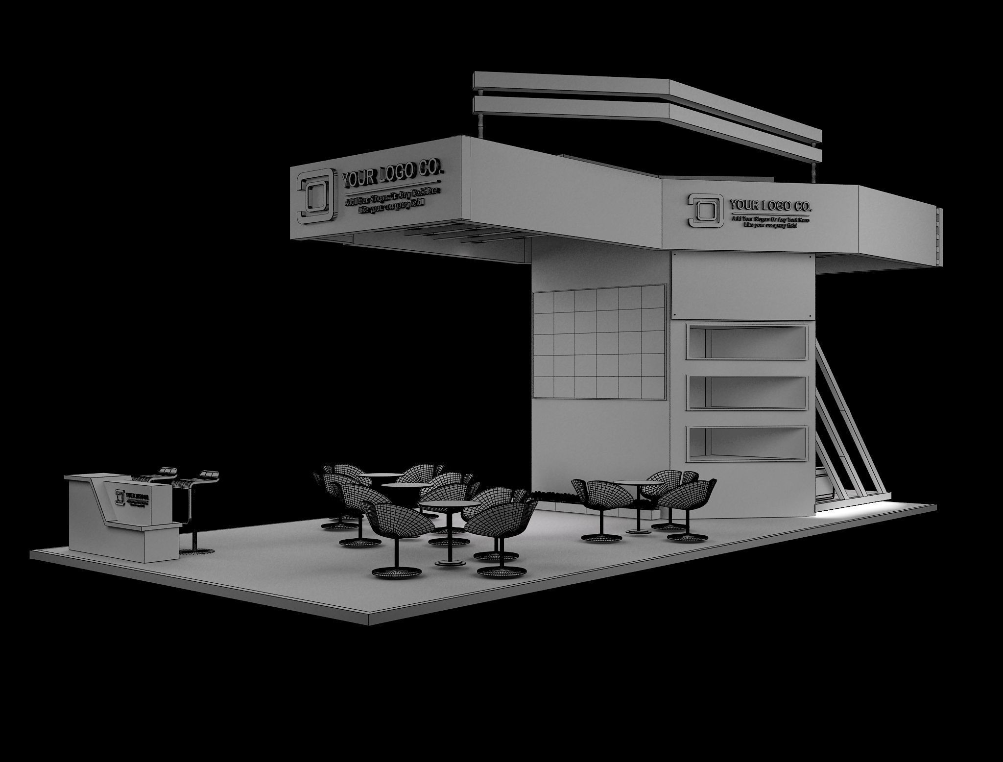 Booth Exhibition Stand a628 3D model_11