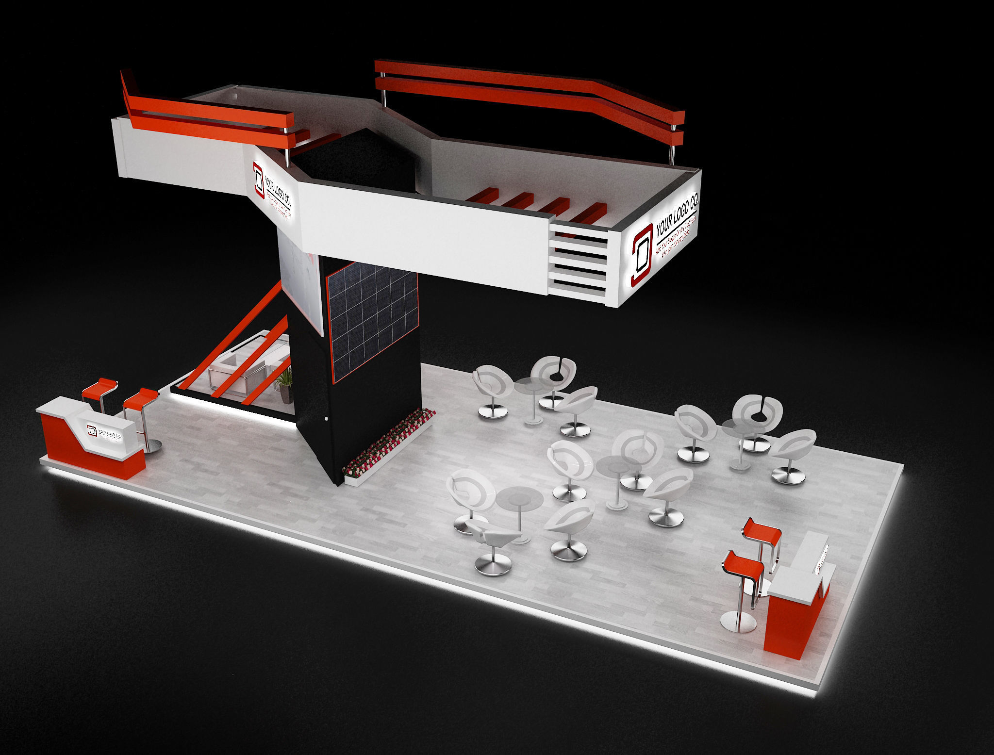 Booth Exhibition Stand a628 3D model_18