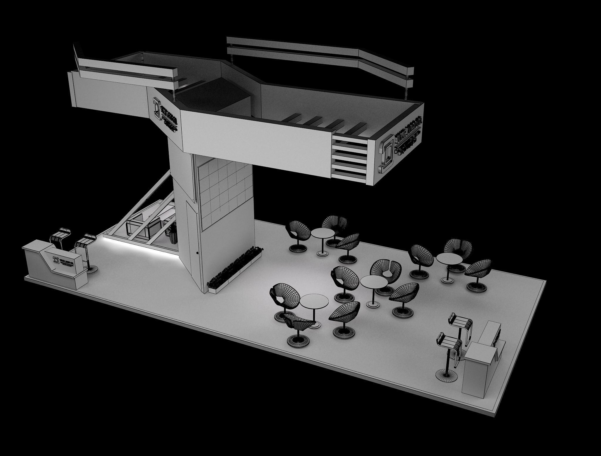 Booth Exhibition Stand a628 3D model_19