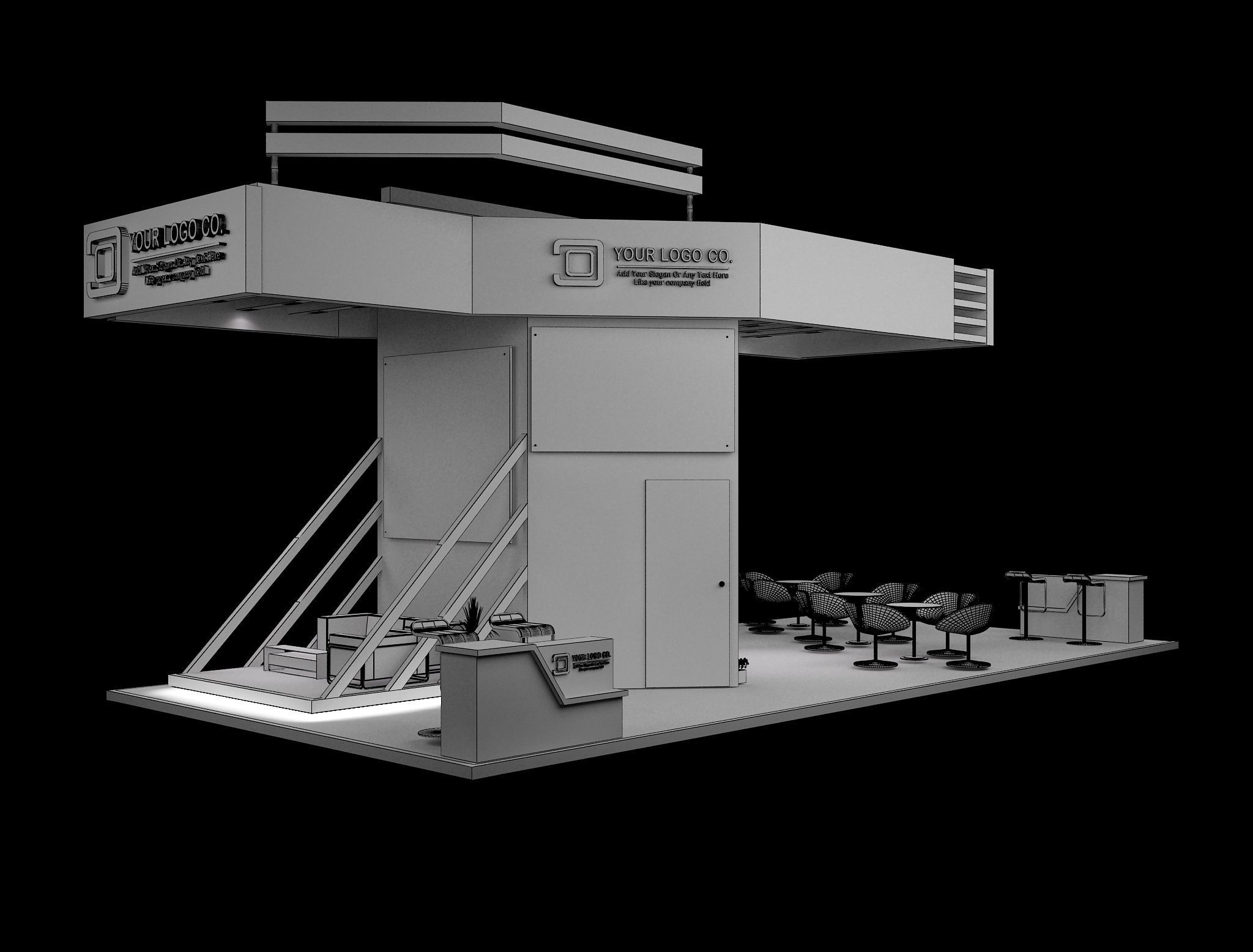 Booth Exhibition Stand a628 3D model_3