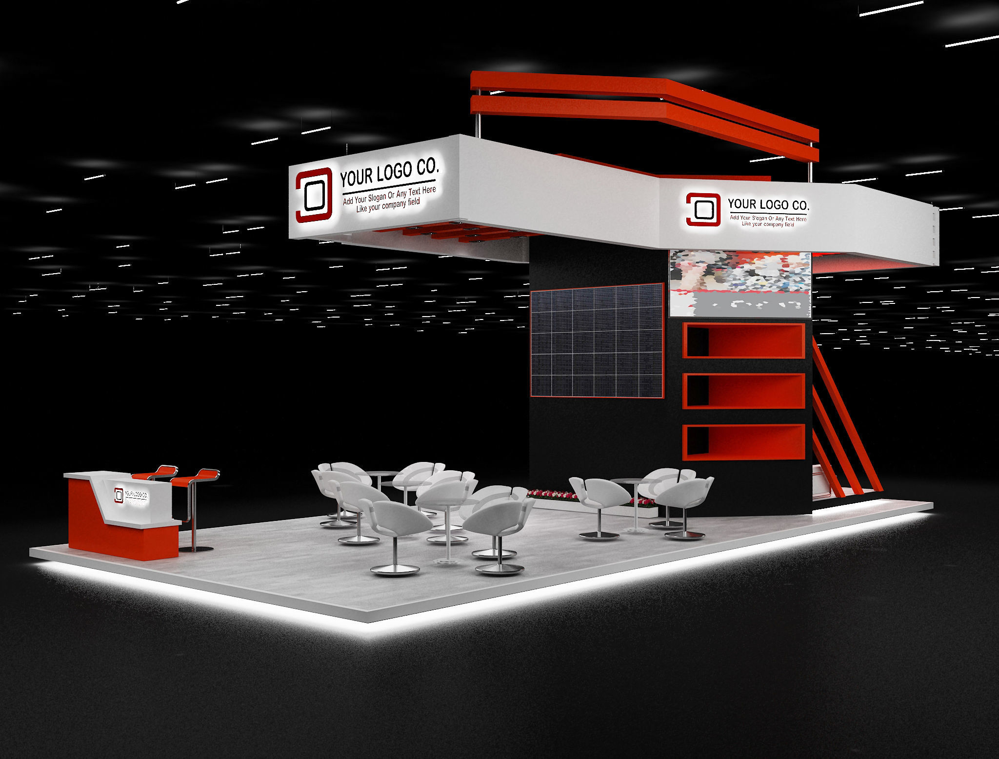 Booth Exhibition Stand a628 3D model_10