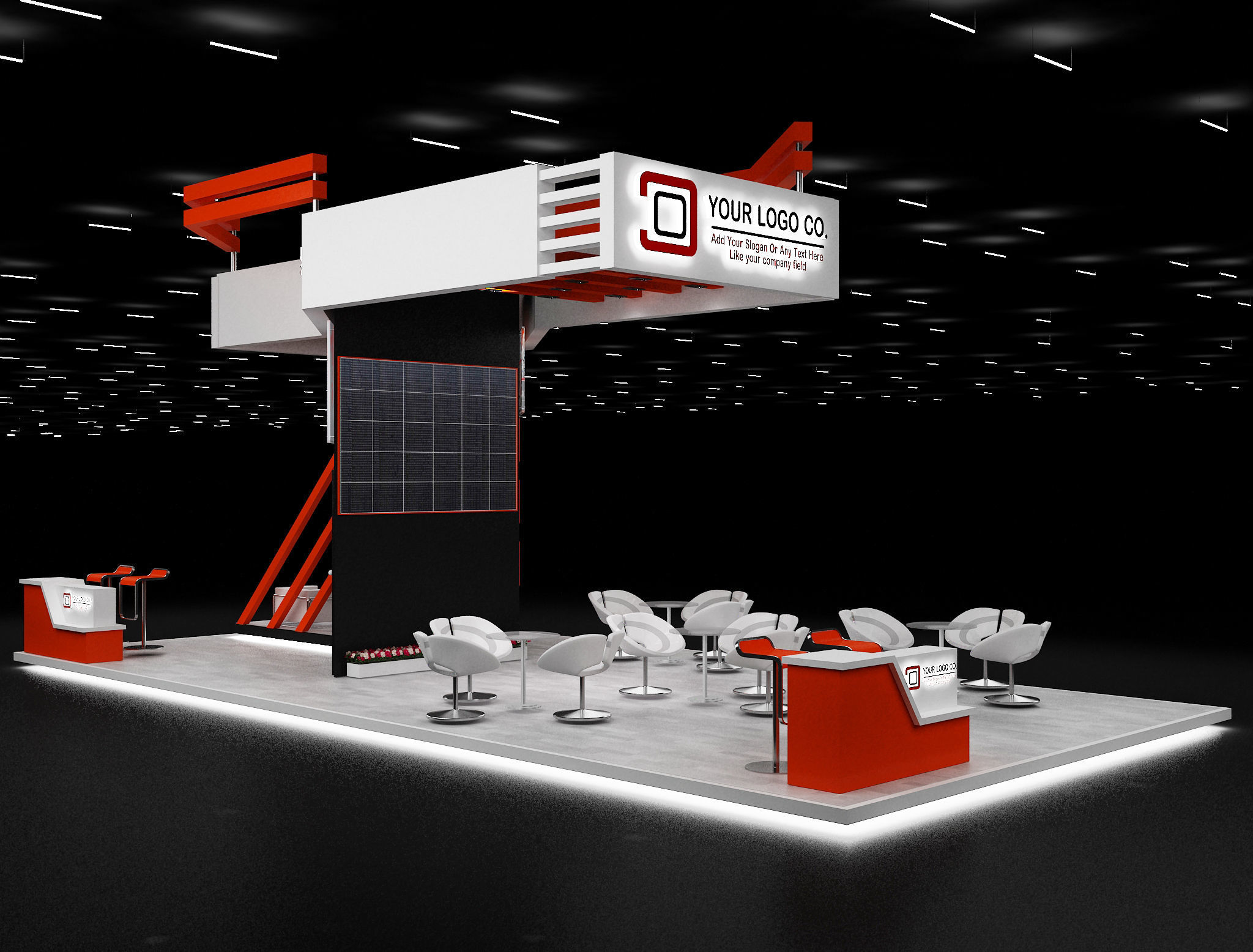 Booth Exhibition Stand a628 3D model_16