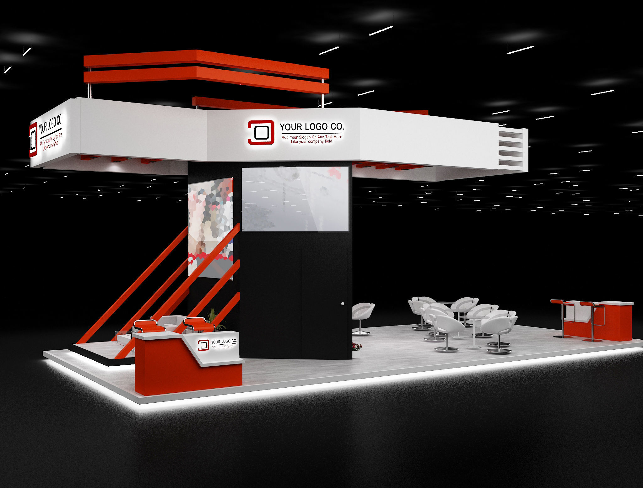 Booth Exhibition Stand a628 3D model_8