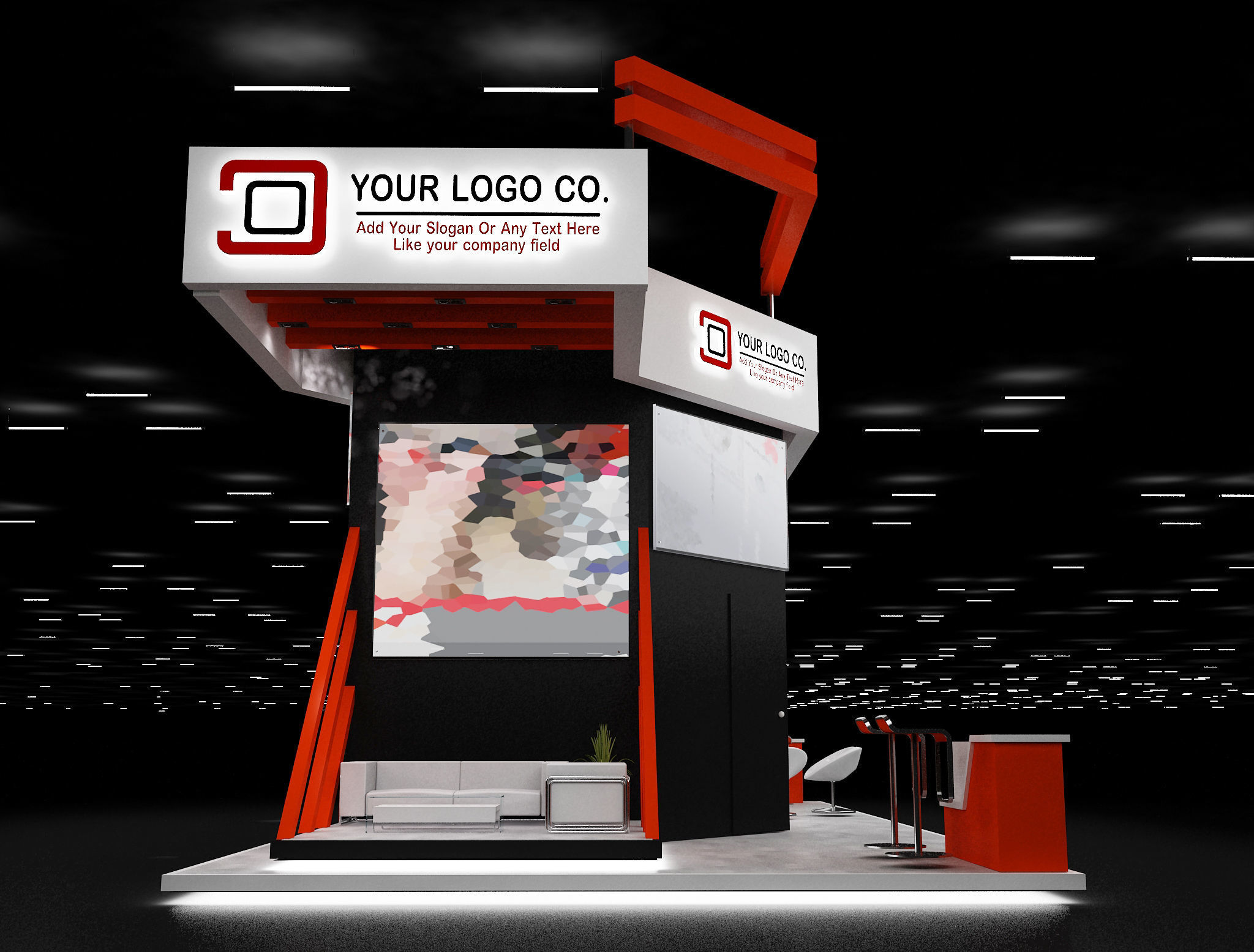 Booth Exhibition Stand a628 3D model_12