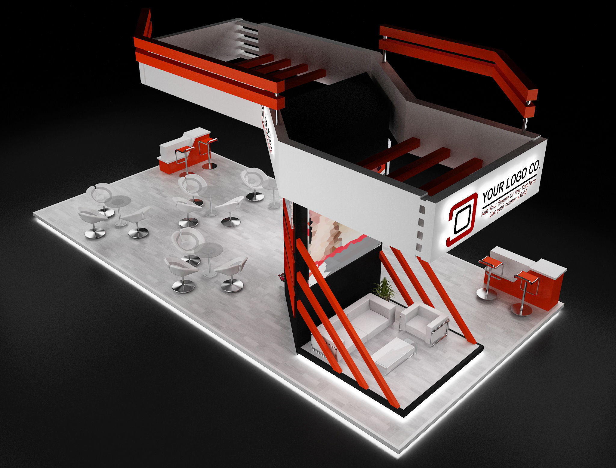 Booth Exhibition Stand a628 3D model_6